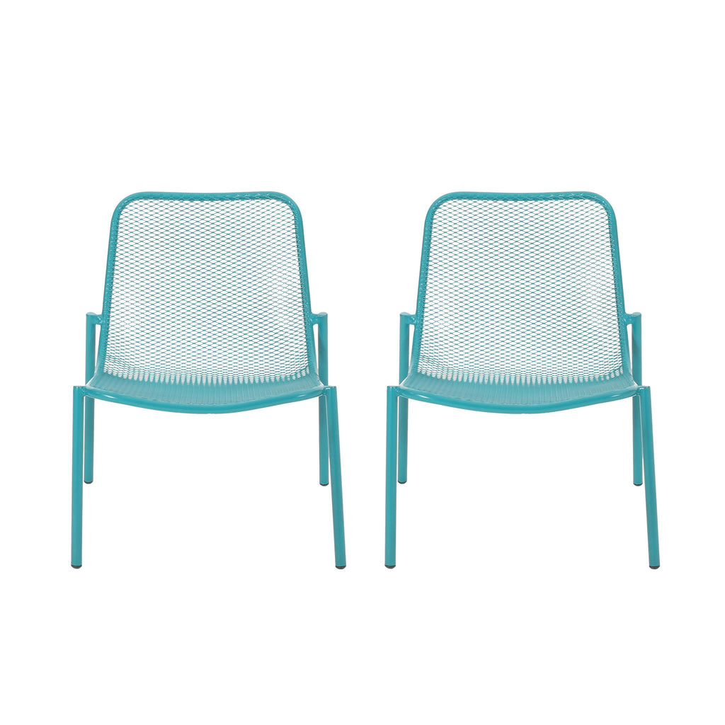 Outdoor Iron Chair With Mesh Design