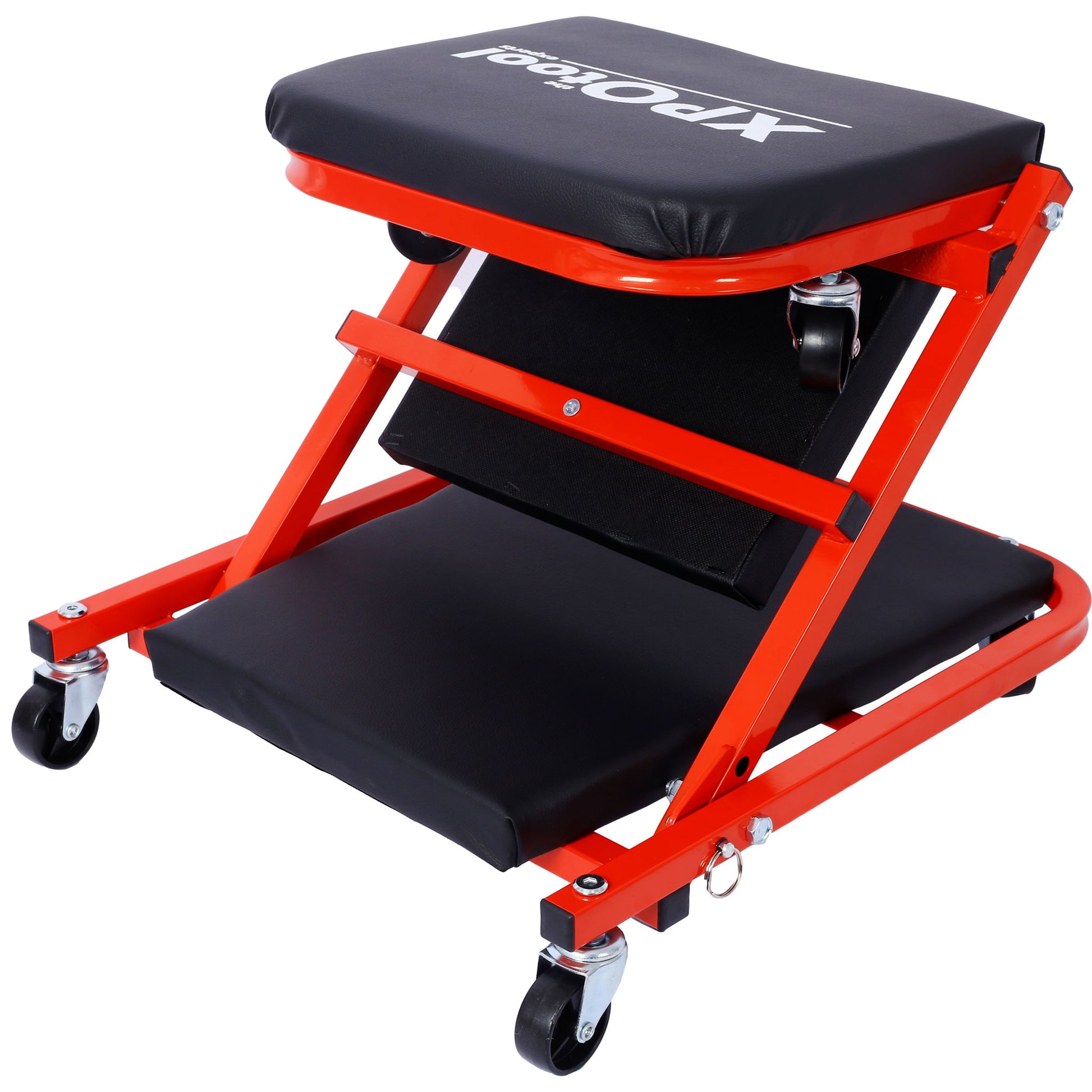 Mechanic Creeper, Z Creeper Seat 2 In 1 Low Profile With 6 Wheels Steel Vinyl - Red