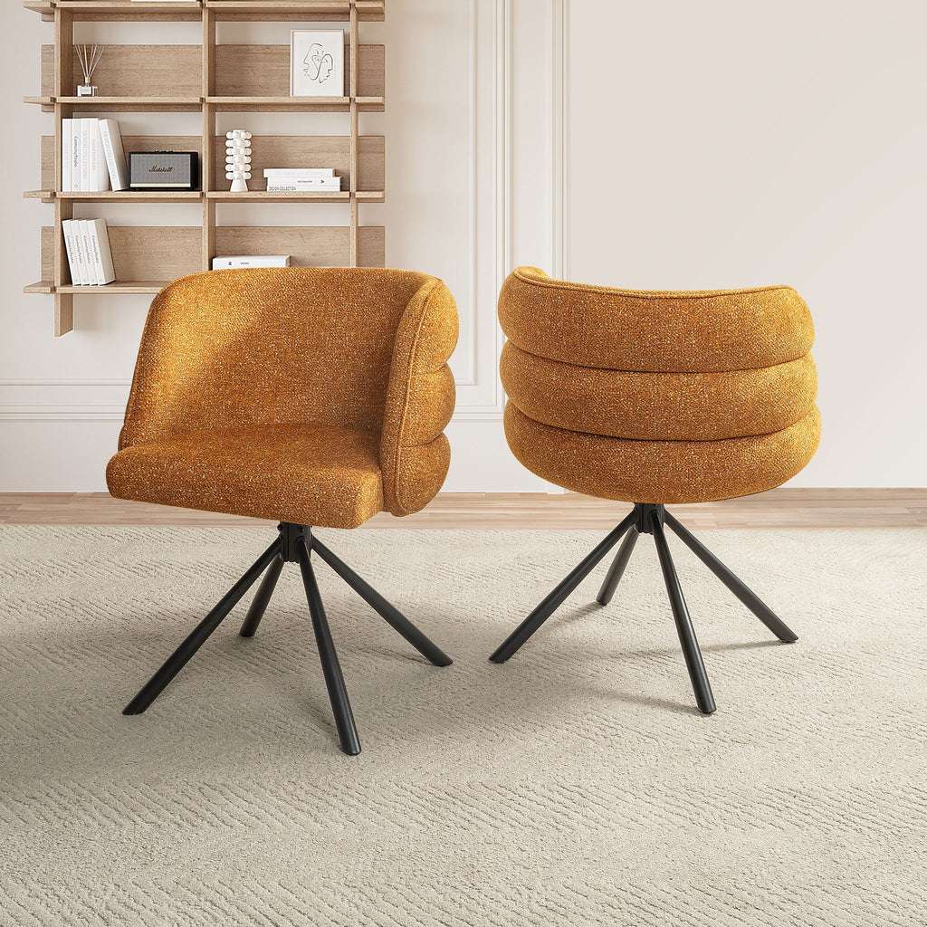 270 Degree Swivel Upholstered Desk Chairs (Set of 2)