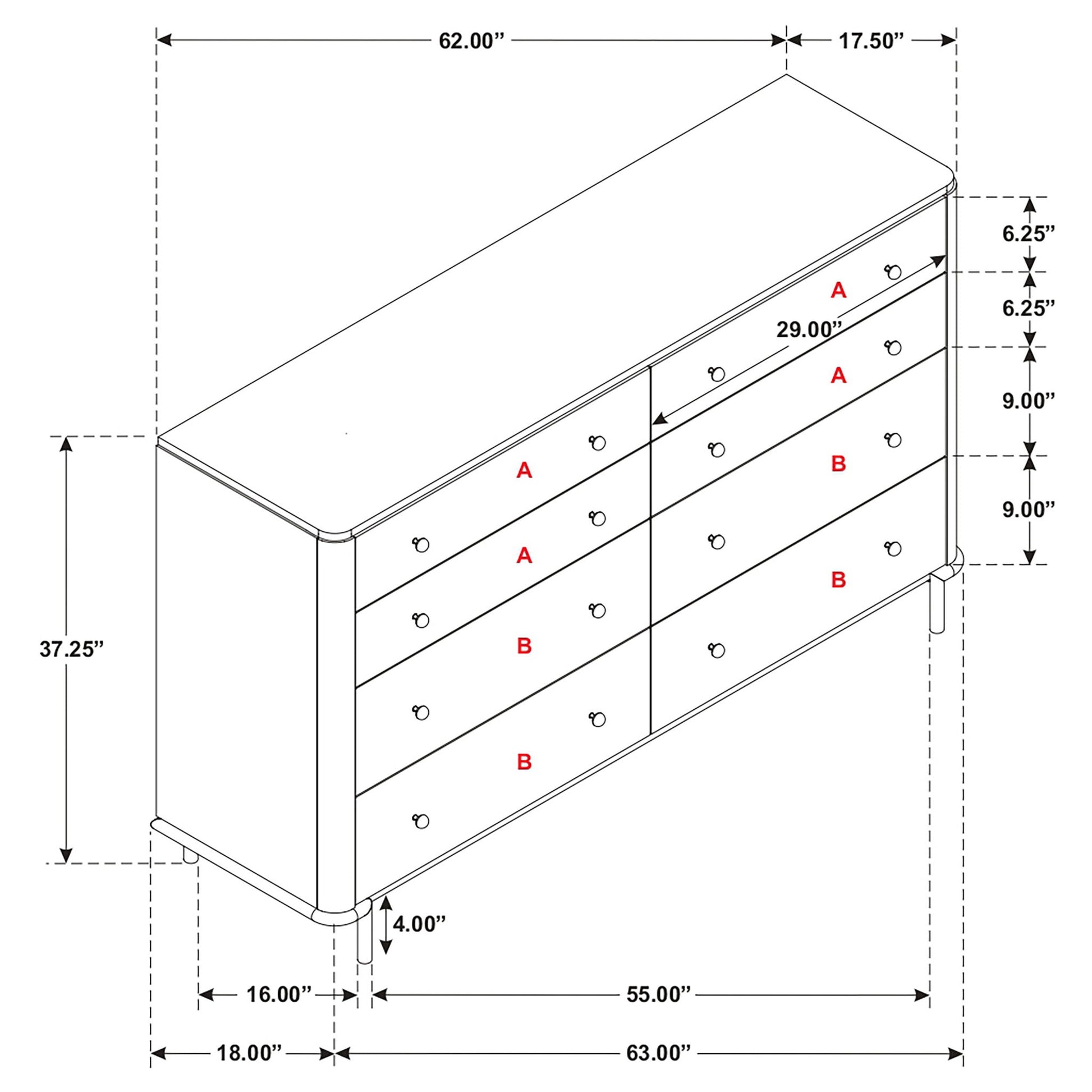 Stevie - Rectangular 8 Dresser - Sand
