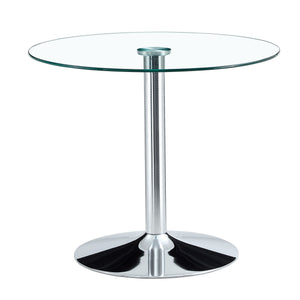 Modern Minimalist Round Dining Table With Glass Top
