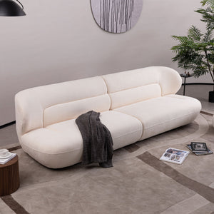Modern Fashion Yp40116W Circular Curve Design Sofa, 4 Seater For Office & Bedroom - White