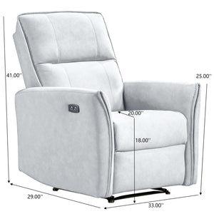 Asheville - Suede Recliner Chair - Light Gray