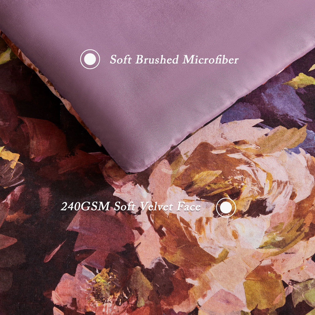 Seraphina - King Velvet Comforter Set - Purple