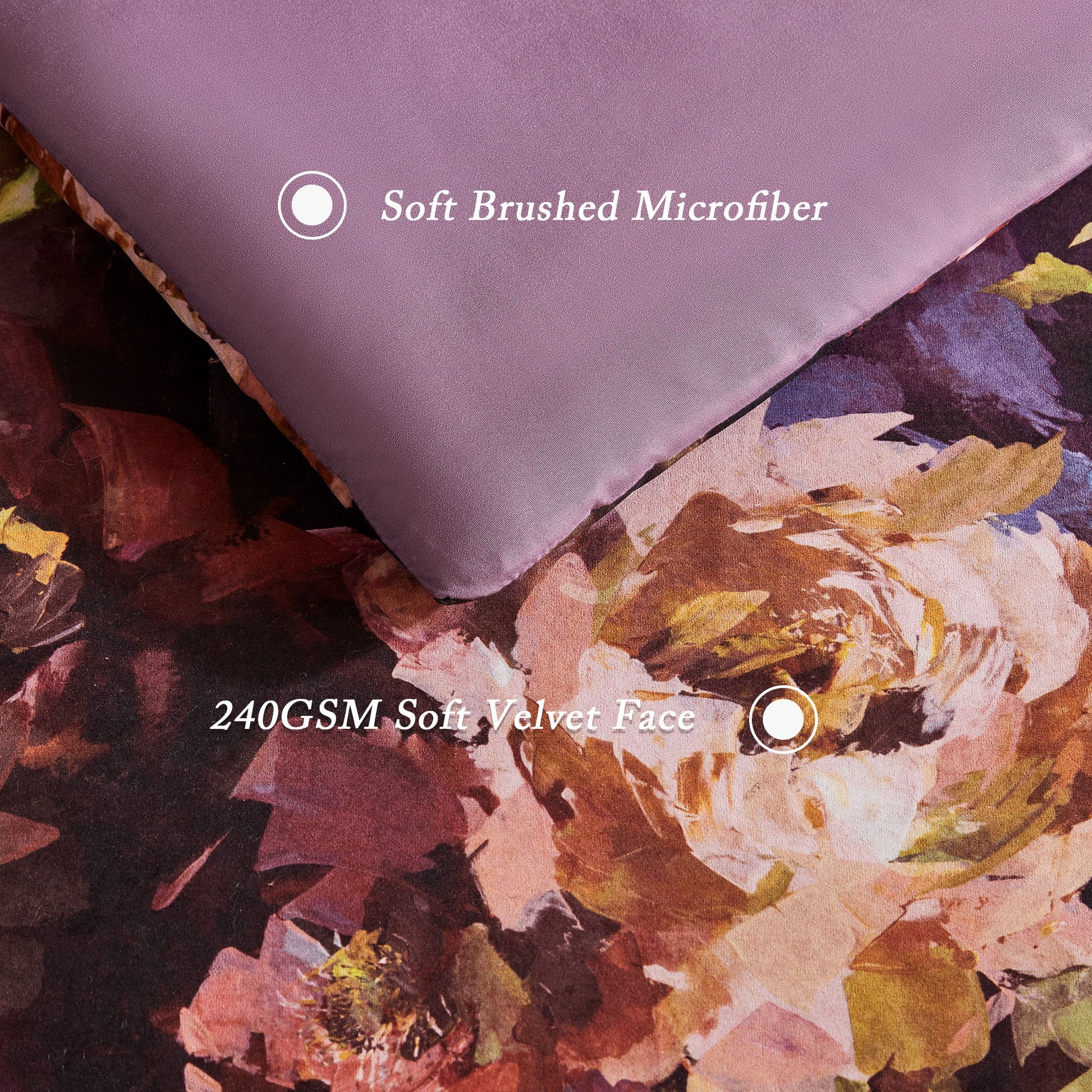 Seraphina - Velvet Comforter Set - Purple