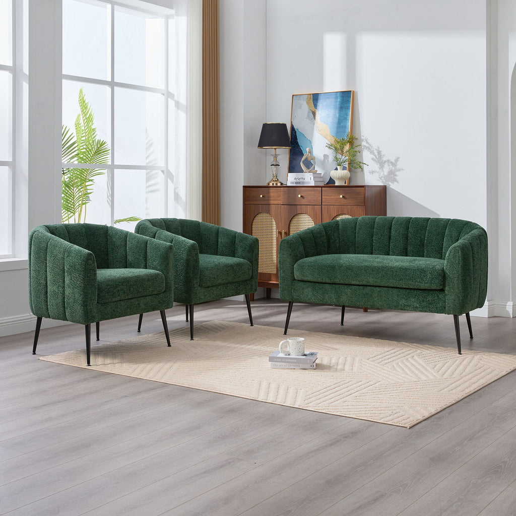 3 Piece Living Room Furniture Set Sofa & Armchairs