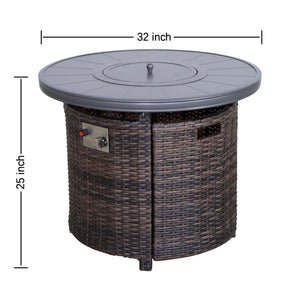 Propane Outdoor Fire Pit Table - Espresso