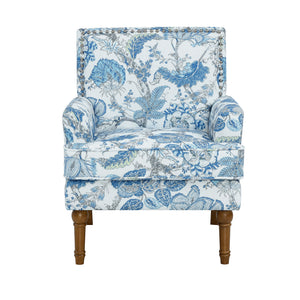 Floral Accent Armchair With Nailhead Trim
