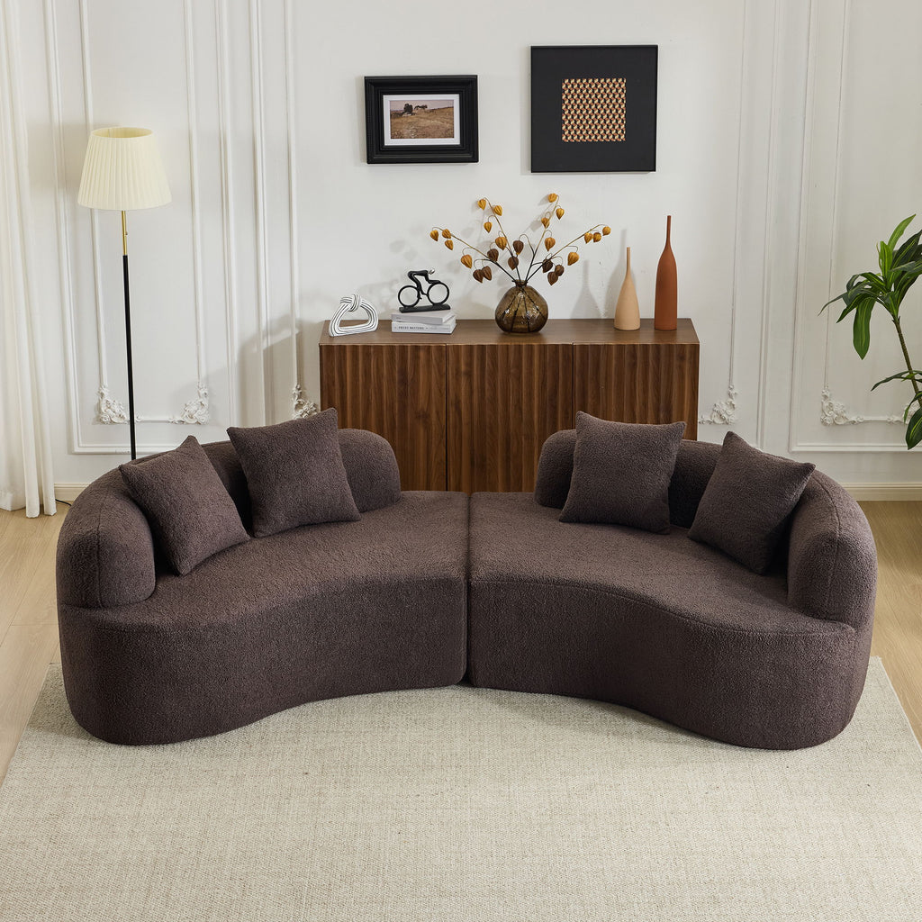 Curved 4 Seater Full Compression Sponge Sofa