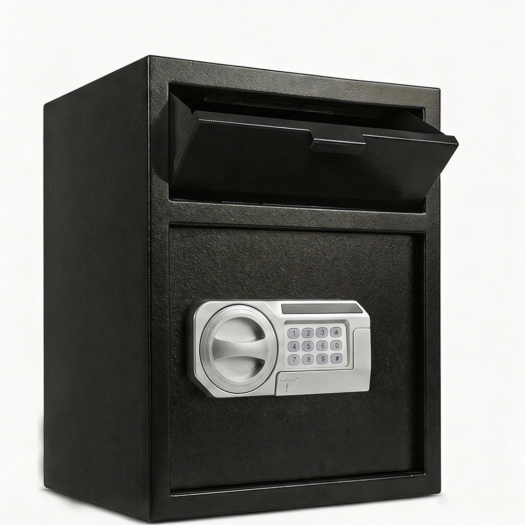 Safe With Drop Slot For Cash Deposits, Multi Scene Safe For Office - Black