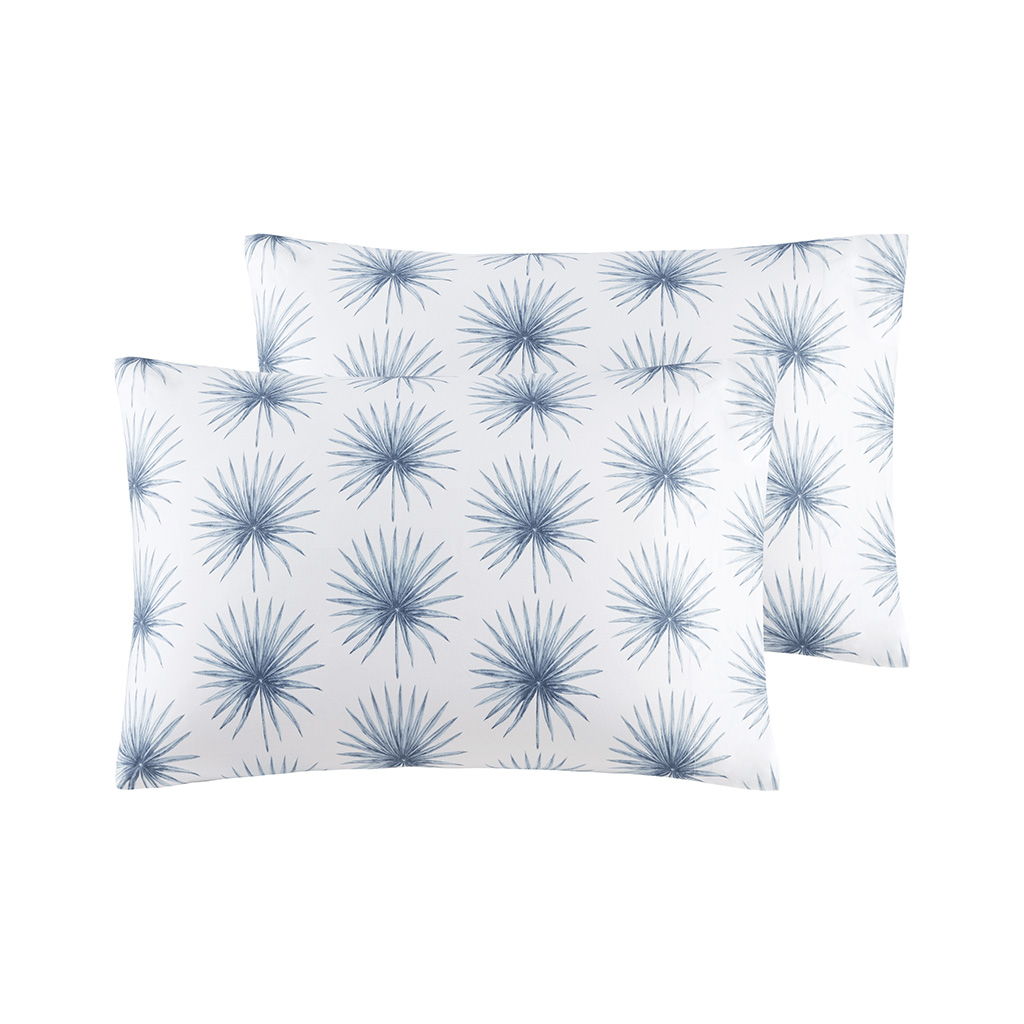 200 Thread Count Printed Cotton - Sheet Set - Blue Palmetto