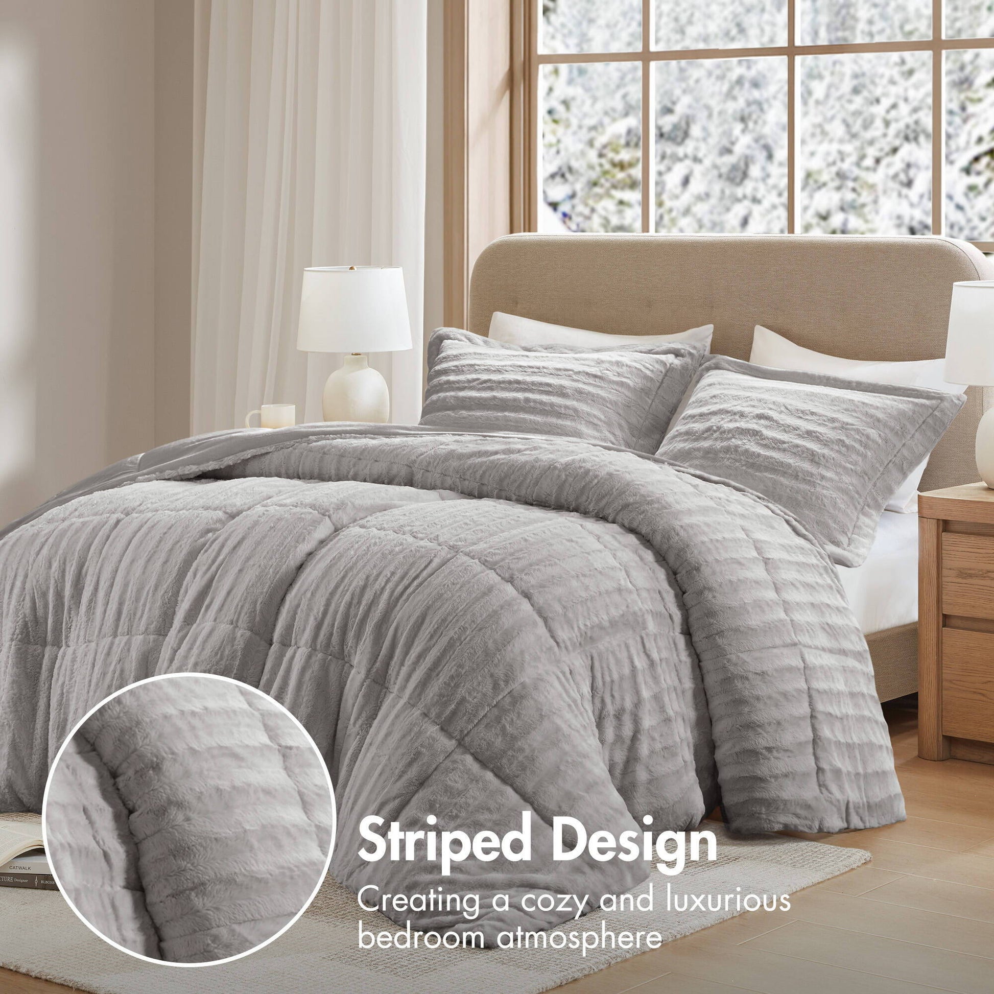 Duke - King Comforter Mini Set - Gray