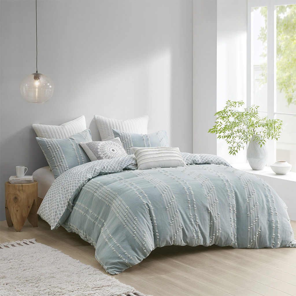 Kara - 3 Piece Duvet Cover Set - Aqua