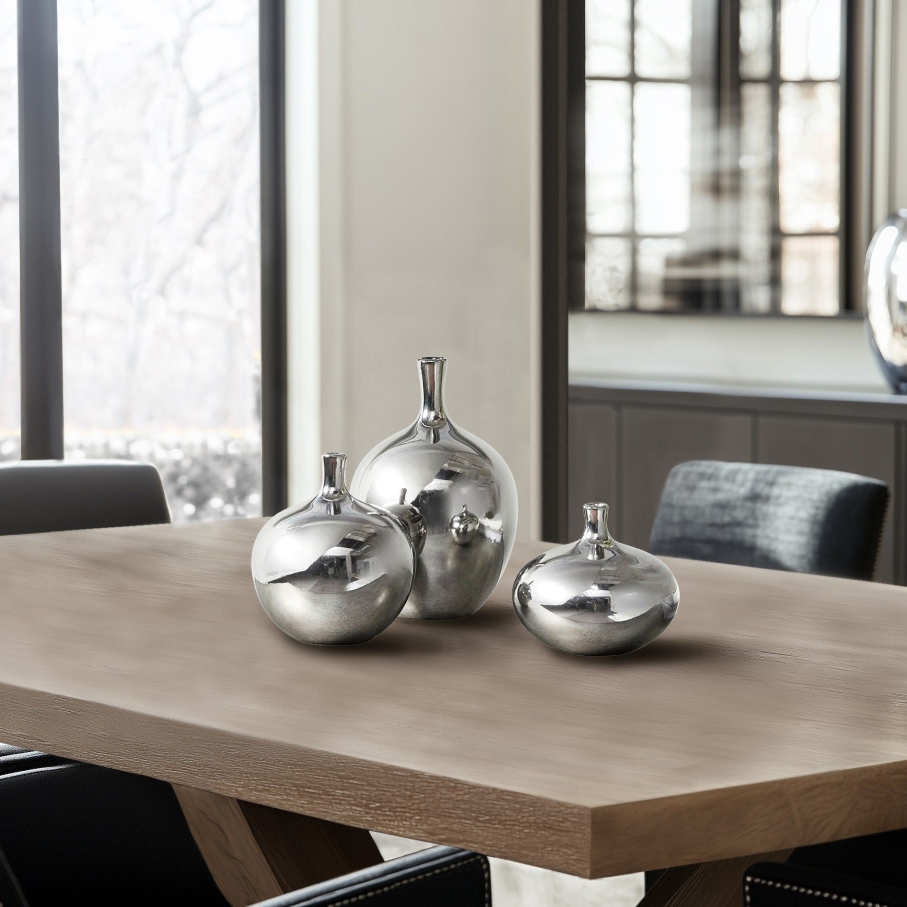 Ansen - Vase (Set of 3) - Silver