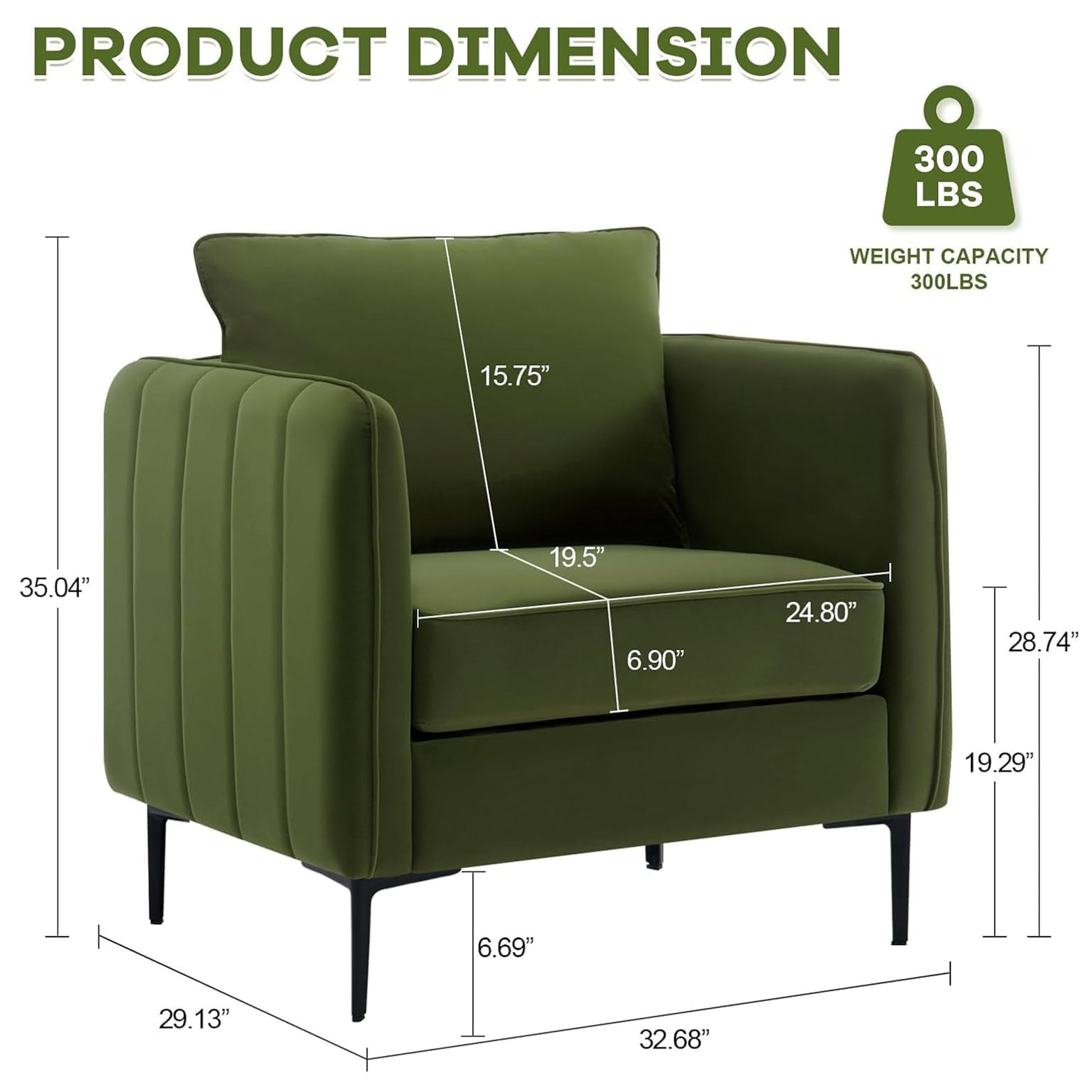 Accent Chair With Pillow For Living Room