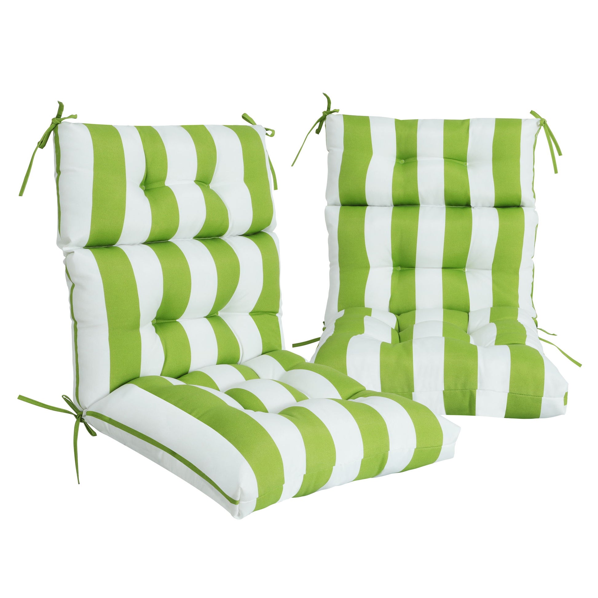 2 Piece High Back Patio Chair Cushion Set, Tufted Adirondack And Rocking Chair Cushions