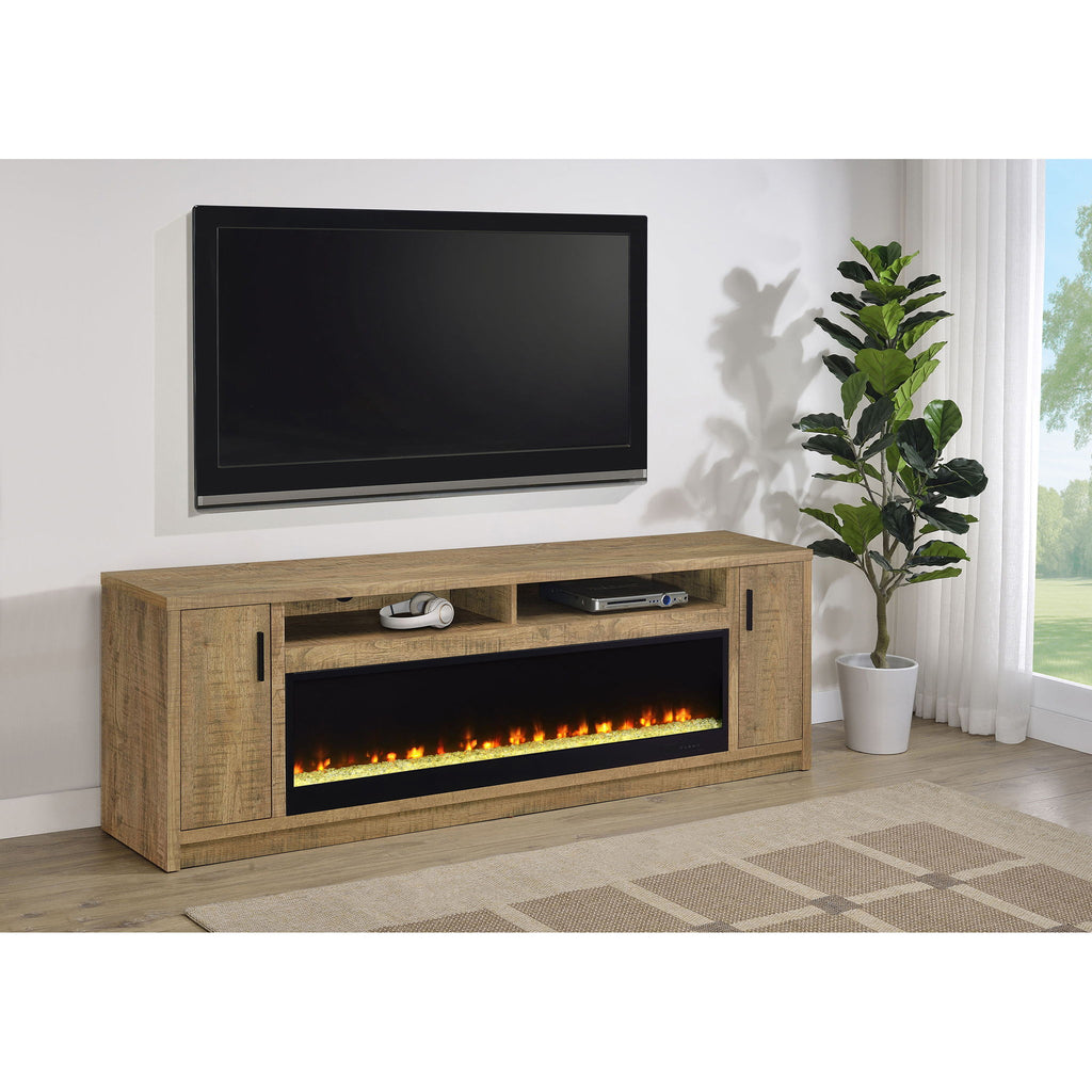 Nevada - Fireplace TV Stand With Flame Visualizer - Brown