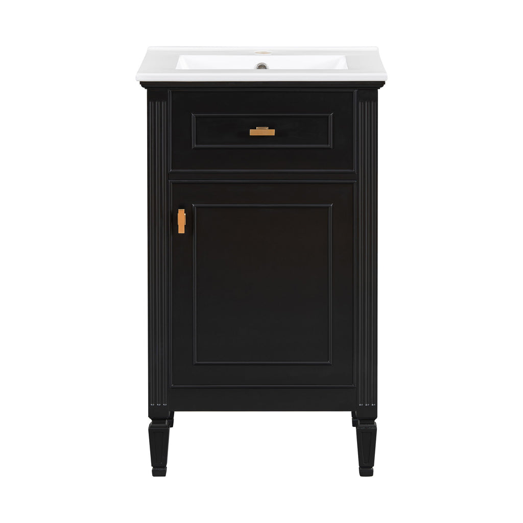 Bathroom Vanity With Sink, Adjustable Shelf, Tilt-Out Drawer