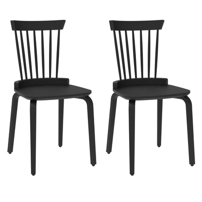 Solid Wood Slat Back Windsor Chair (Set of 2)