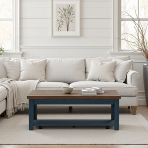 Chairside Table - Blue Denim / Whiskey