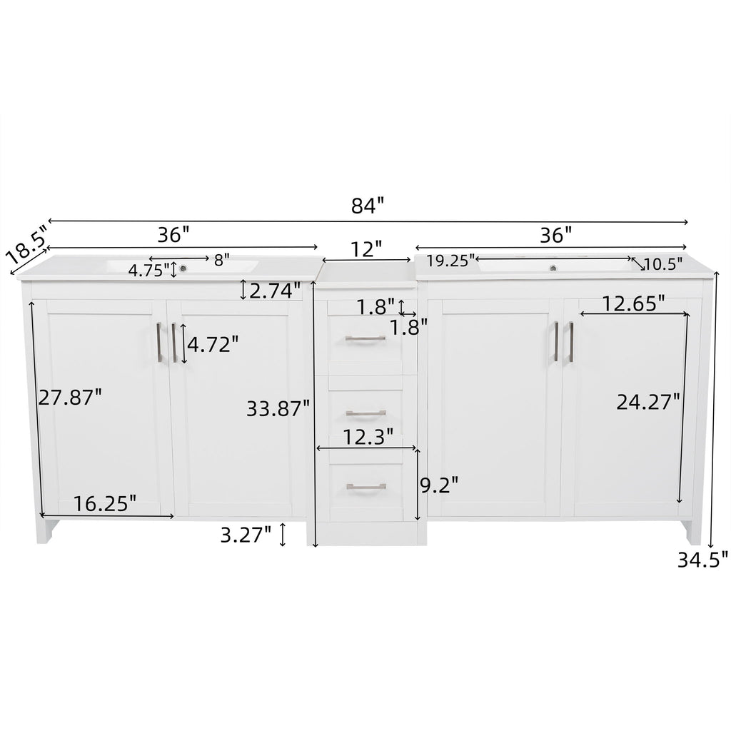 Double Sink Bathroom Vanity With Quartz Countertop