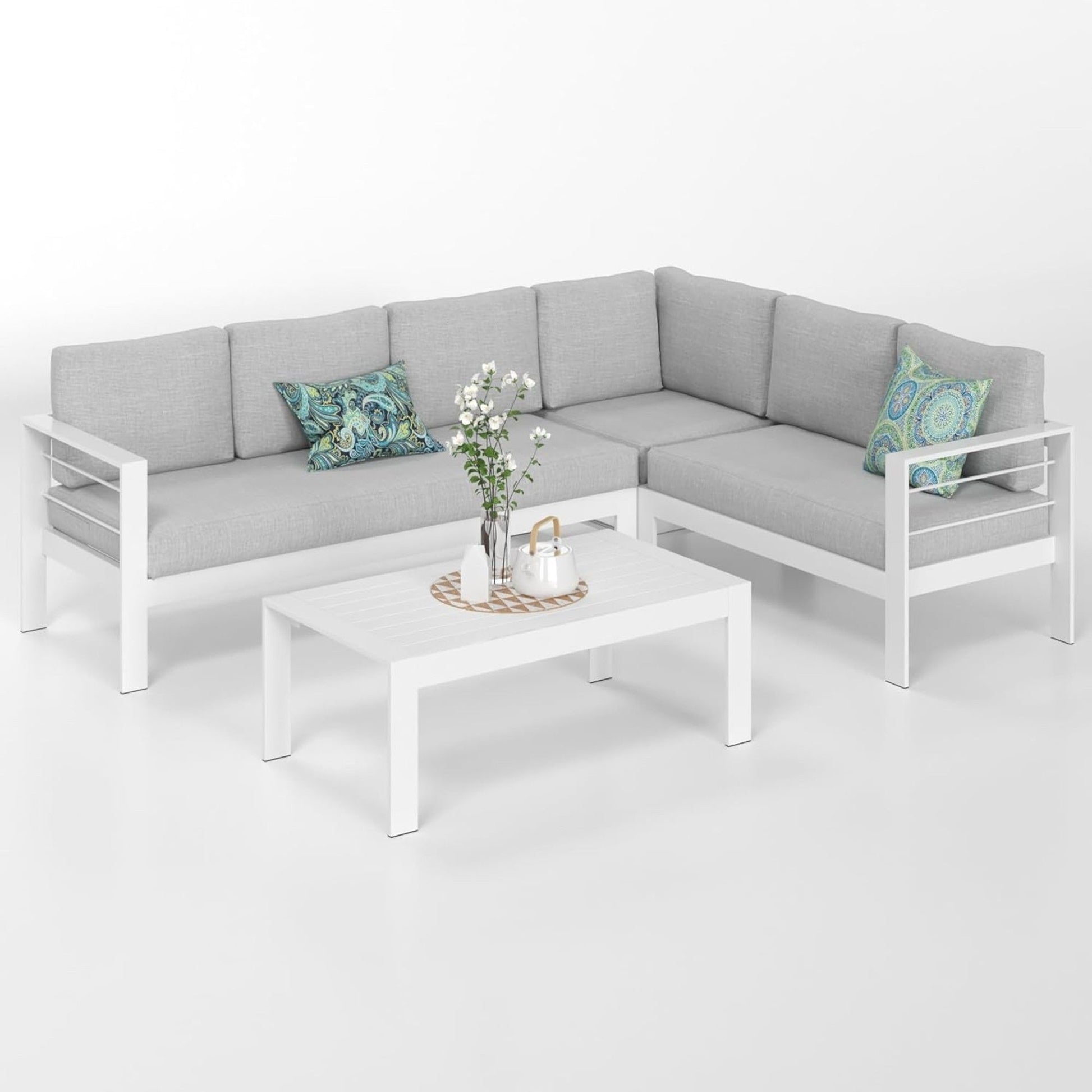 Outdoor Patio Set, All-Weather With Thick Cushions