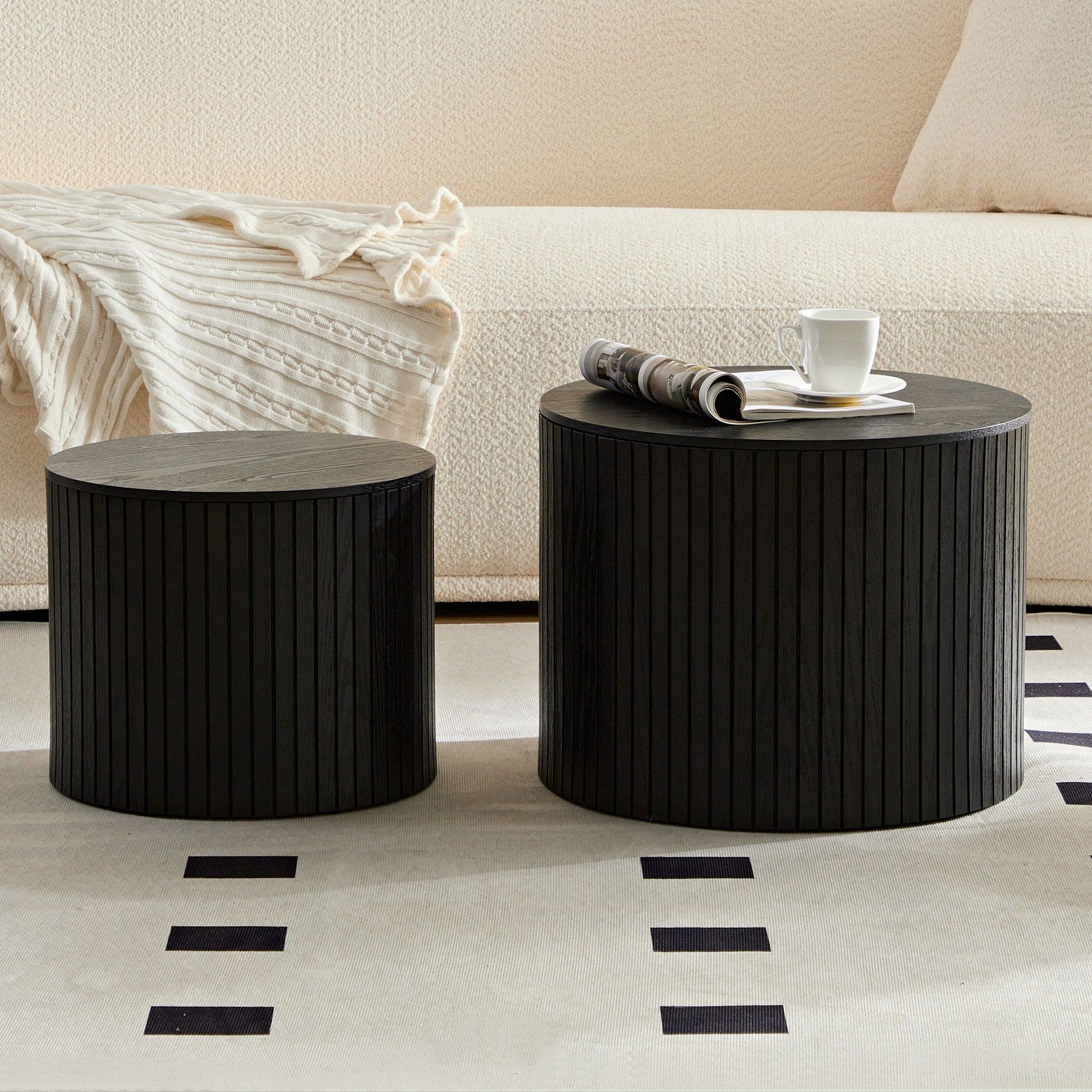 Handcrafted Nested Table Set, 2 Pieces