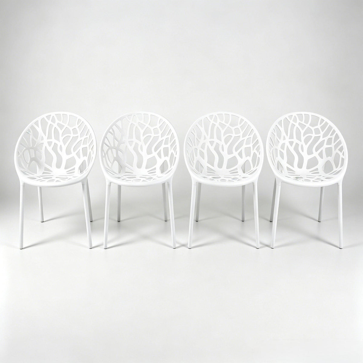 Dining Chair, Transparent Shell Design For Home (Set of 4) - White