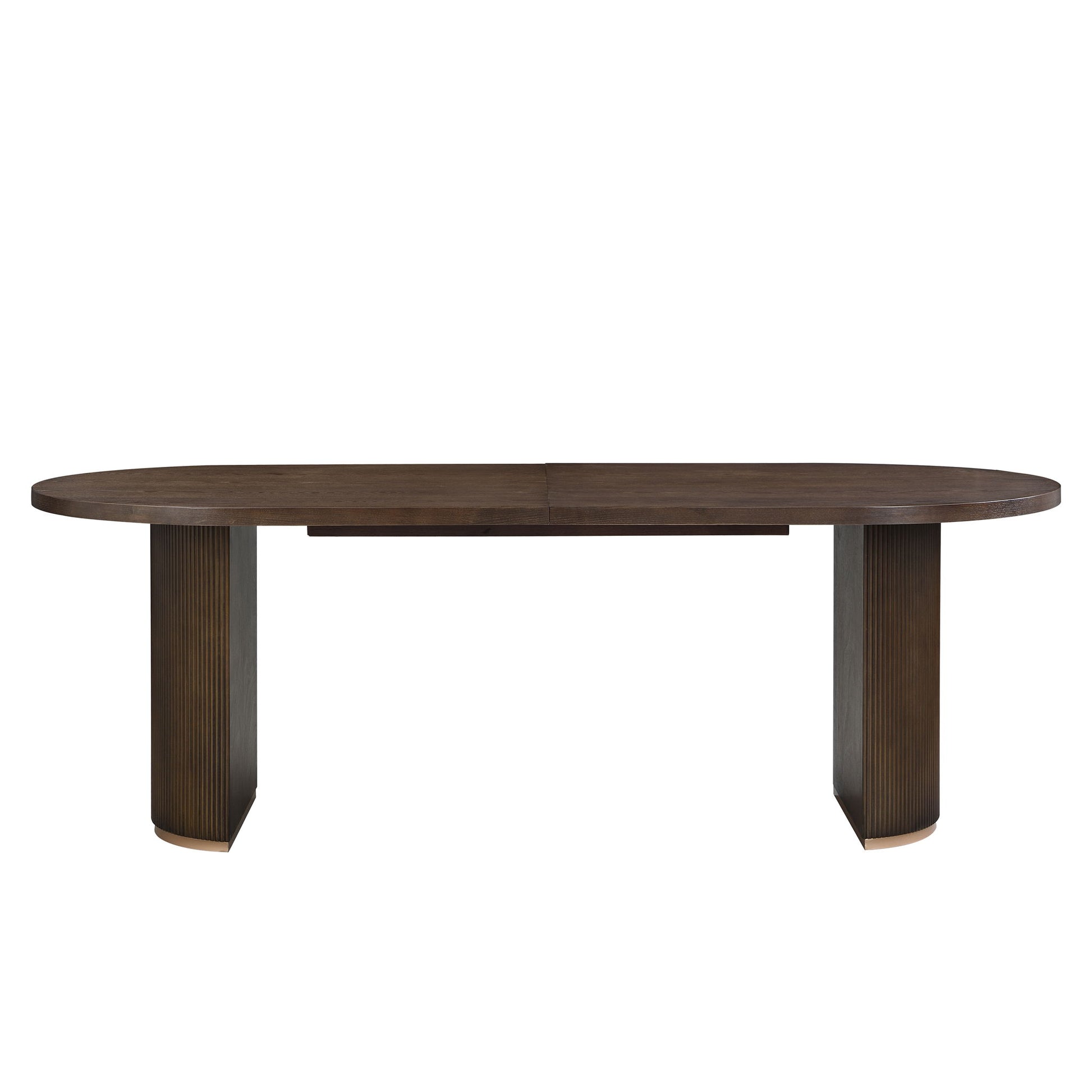 Modern Rustic Oval Dining Table With Double Pedestal Base