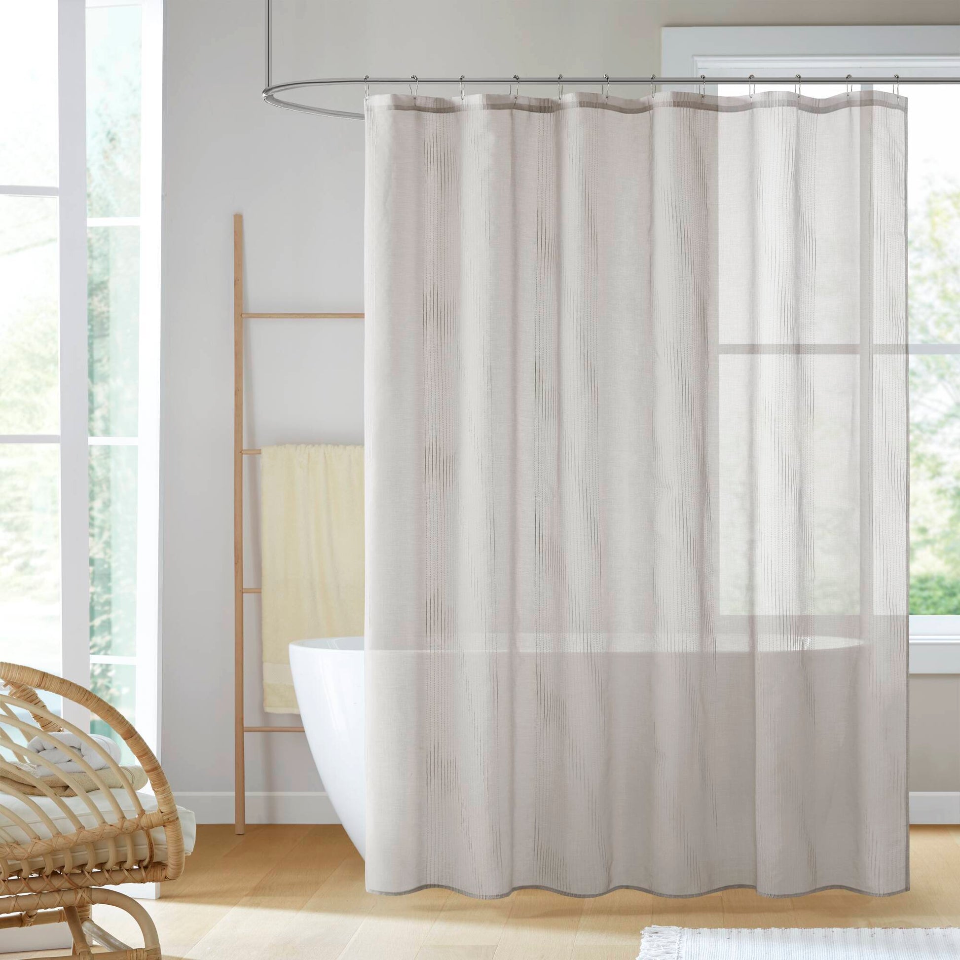 Anna - Sheer 72x84" Shower Curtain - Gray
