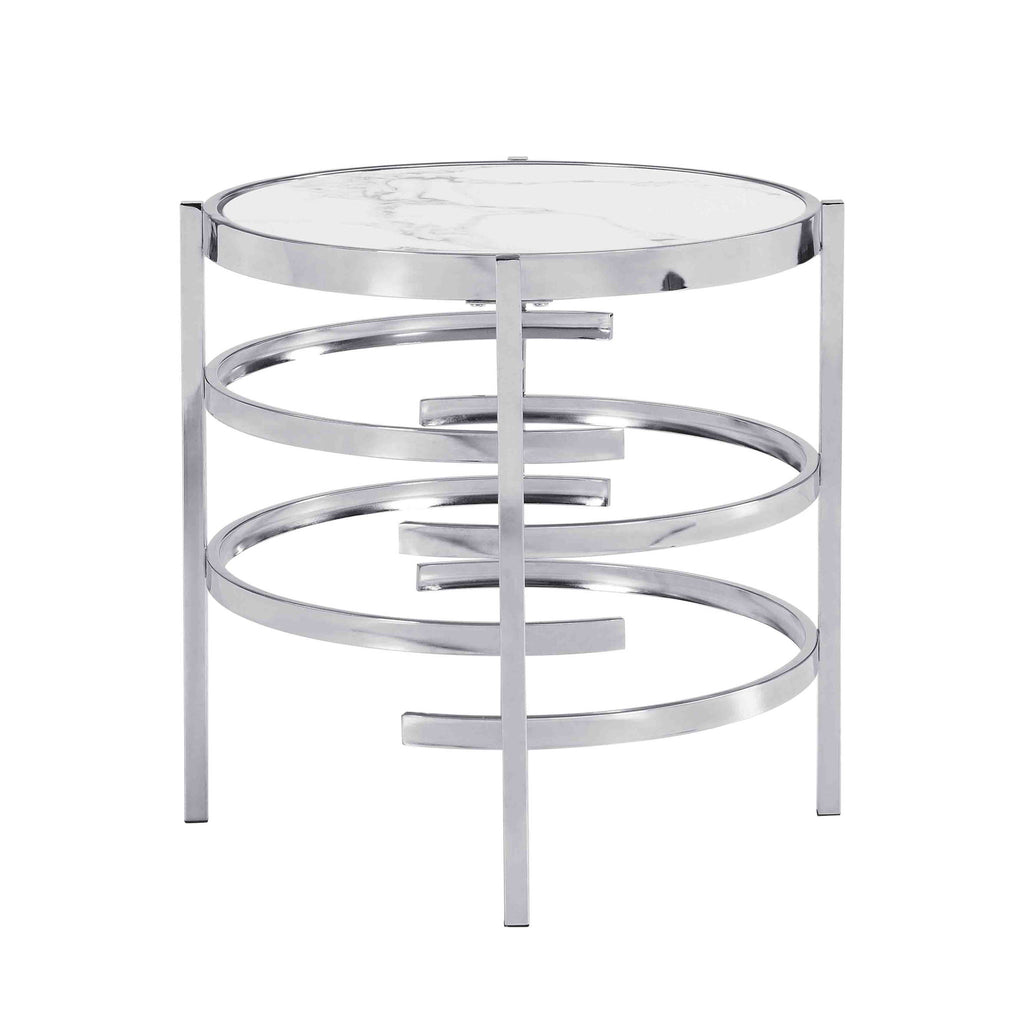 Elegant Round Table With Sintered Stone Top & Sturdy Metal Frame