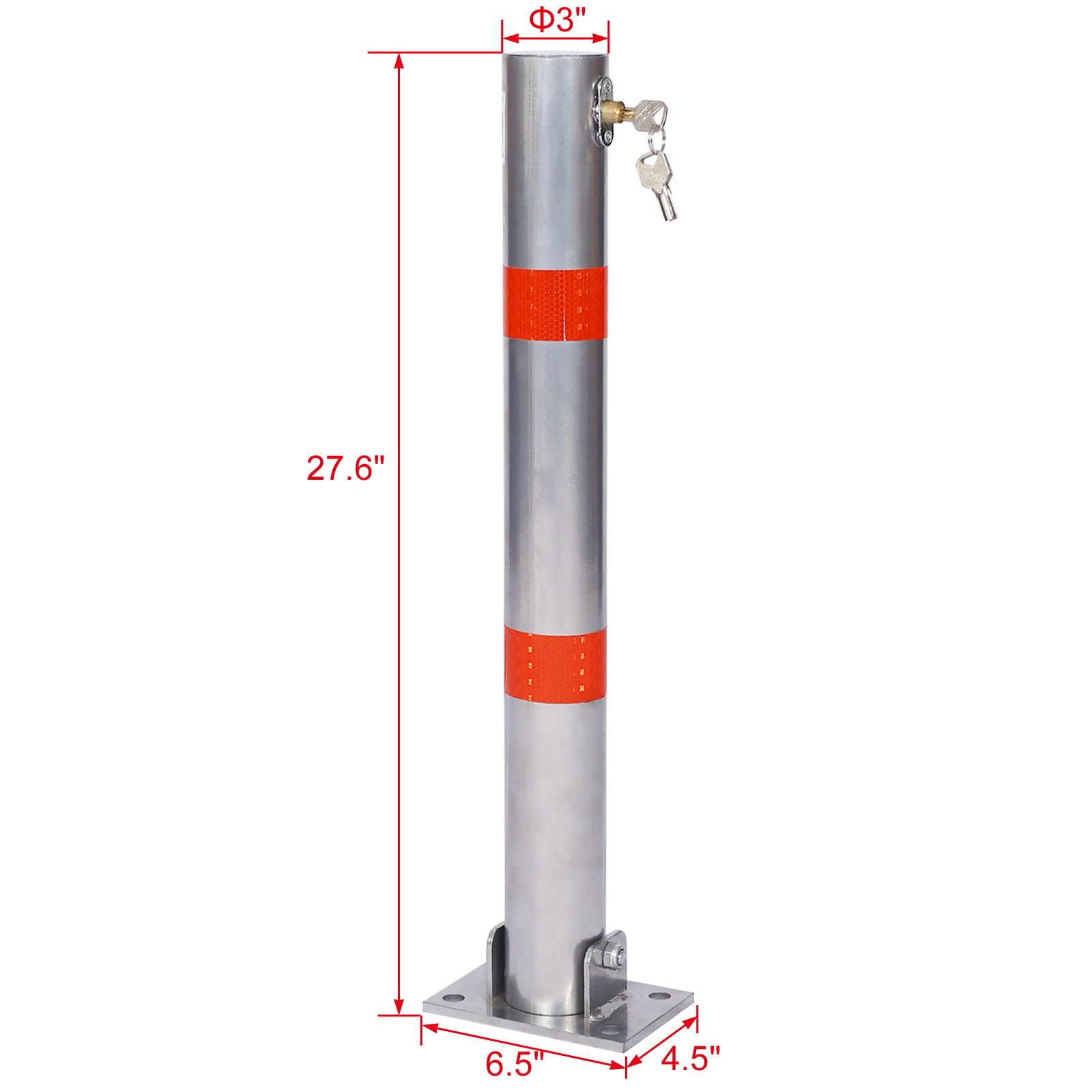 Parking Bollard Pole Barrier With Lock For Car Parking Protection