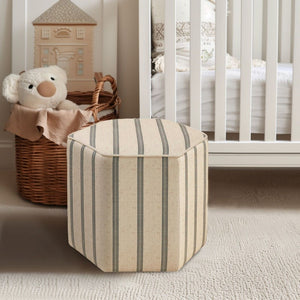 Accent Ottoman Printed Stripe