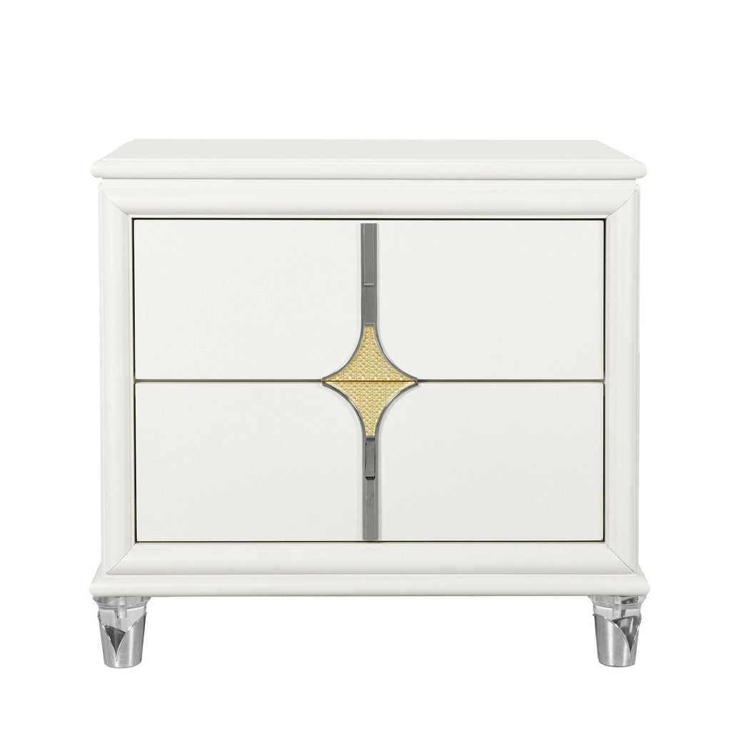 Uriuni - Nightstand - Gold / White