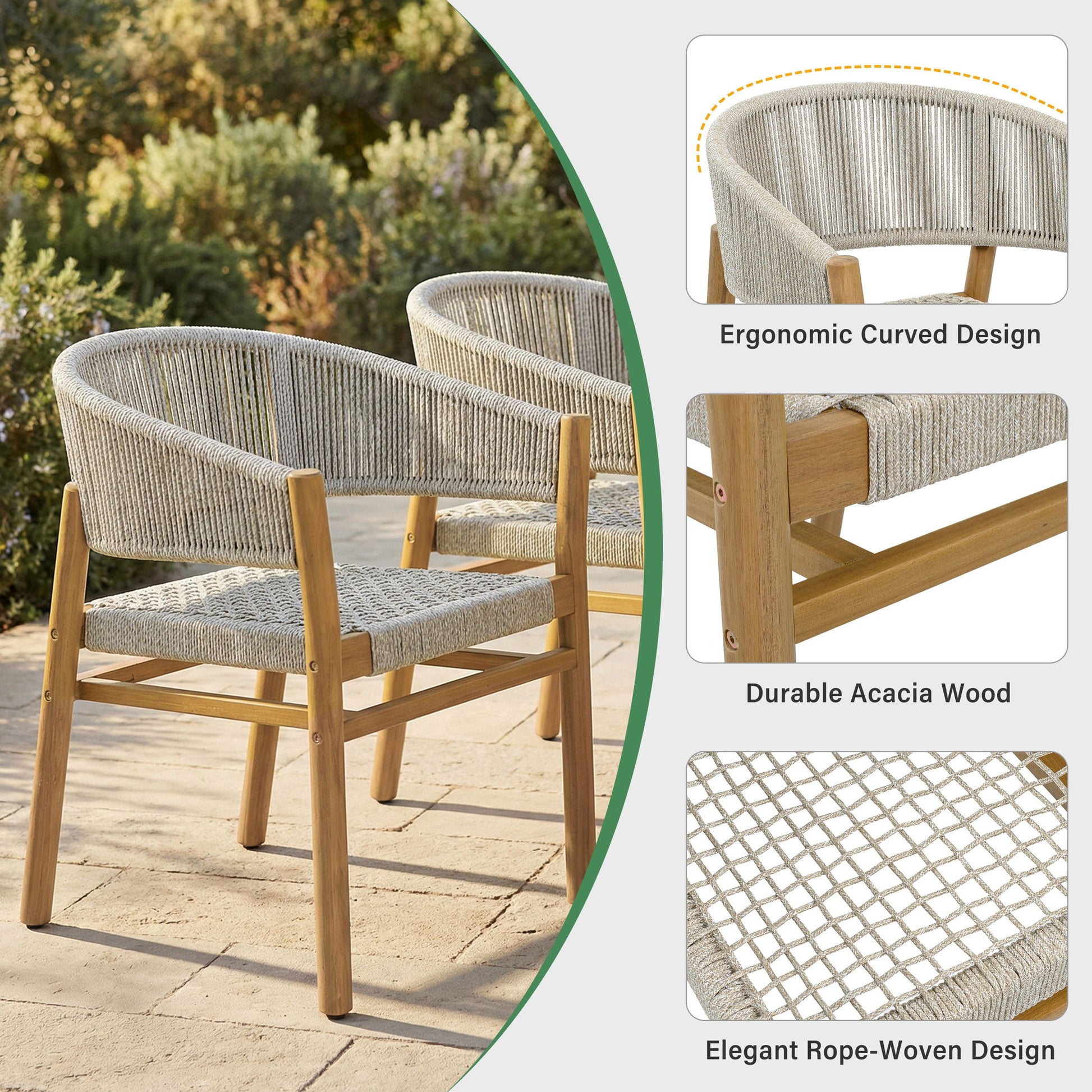 Elegant Outdoor Accent Chair (Set of 2)