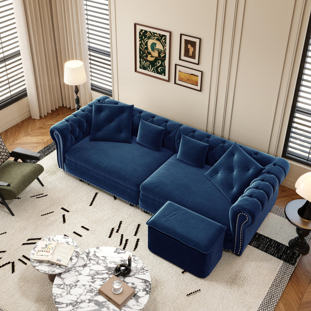 3 In 1 Pull Out Convertible Sleeper Sofa Bed, King Size, Chaise Lounge