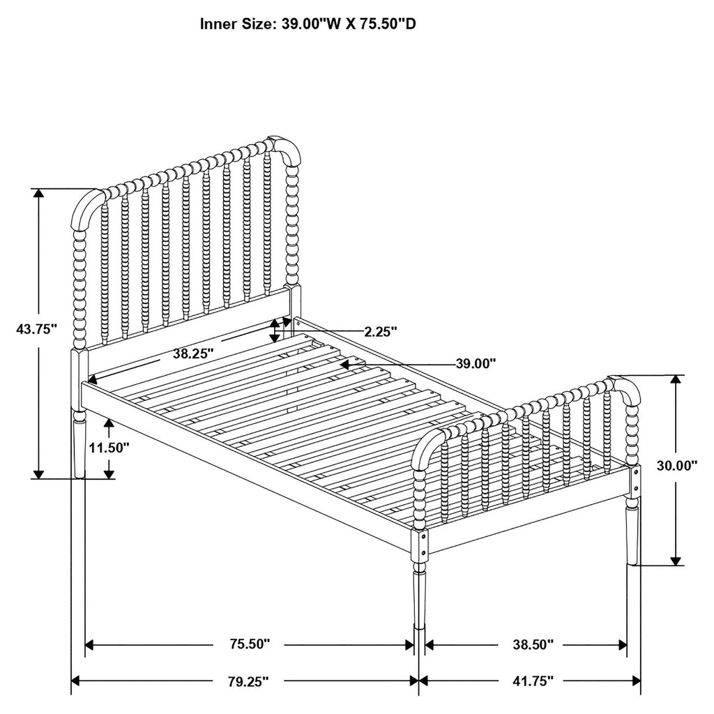 Grove - Twin Open Frame Bed - White