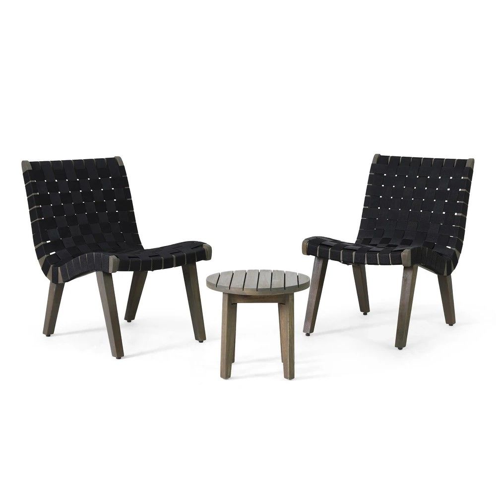 Outdoor 3 Piece Rope Weave Patio Seating Set