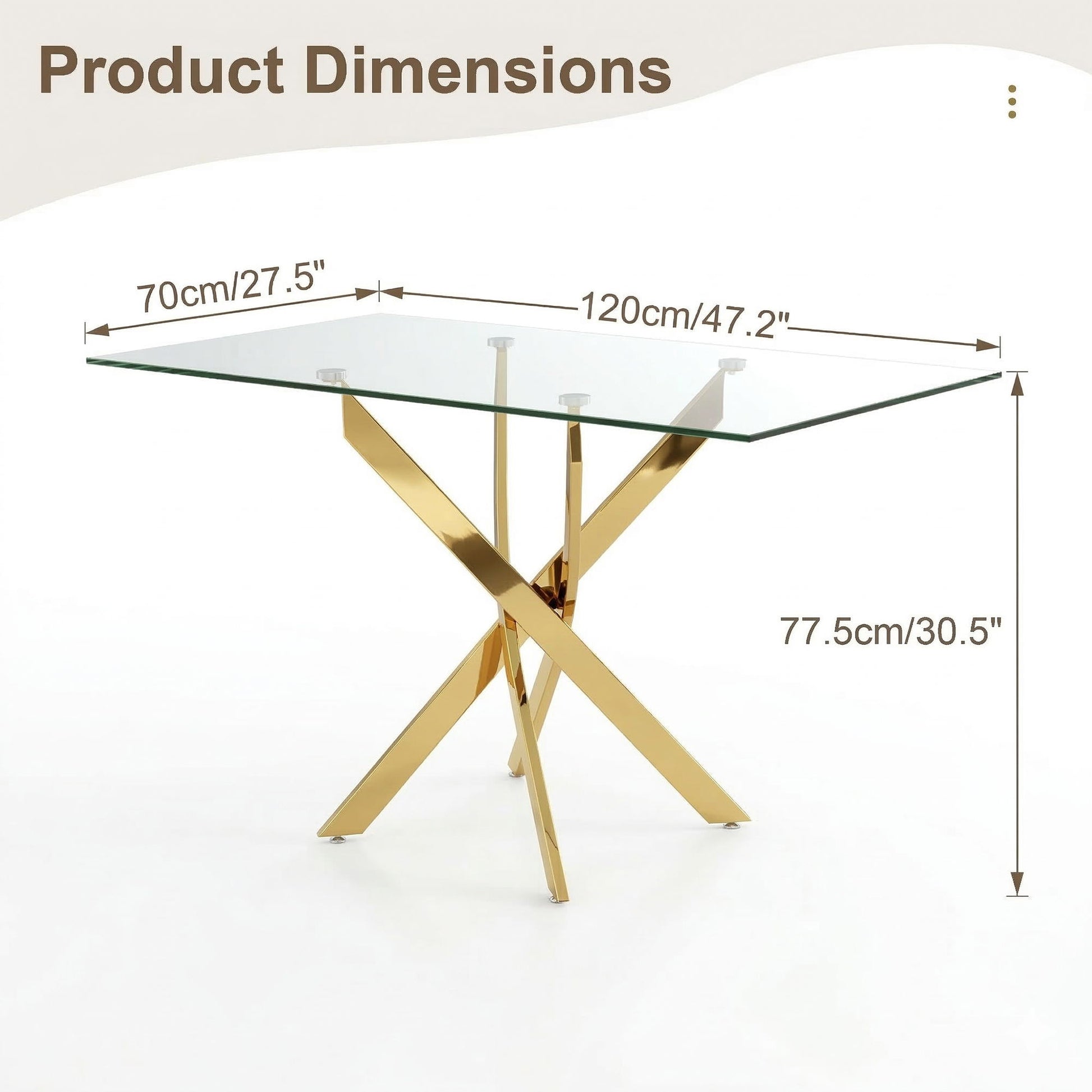 Rectangular Dining Table For Home Kitchen - Gold