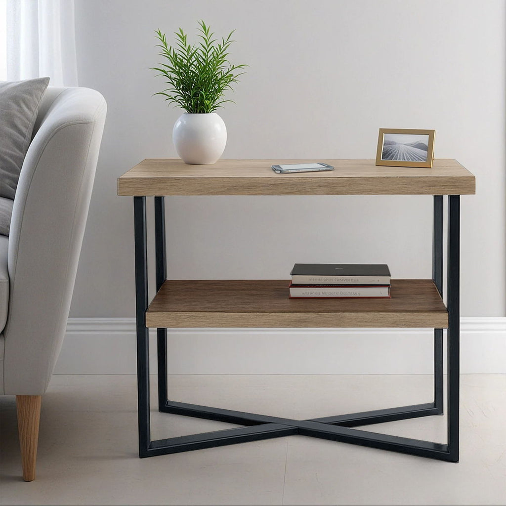 Reagan - End Table - Wheat / Slate