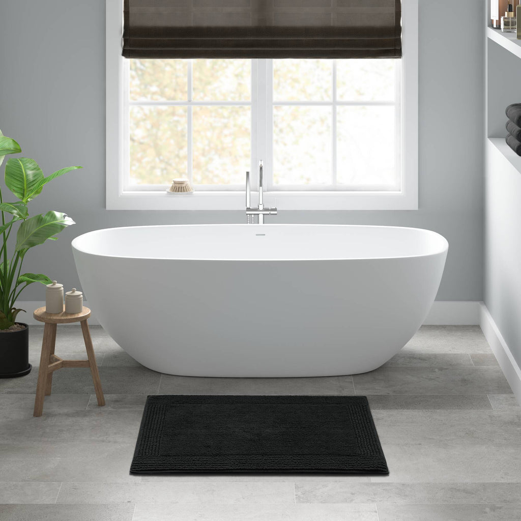 Splendor - 24" x 44" Tufted Reversible Bath Rug - Black