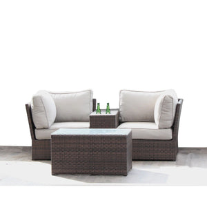 Handcrafted 2 Piece Outdoor Rattan Seating Group With Cushions - Espresso