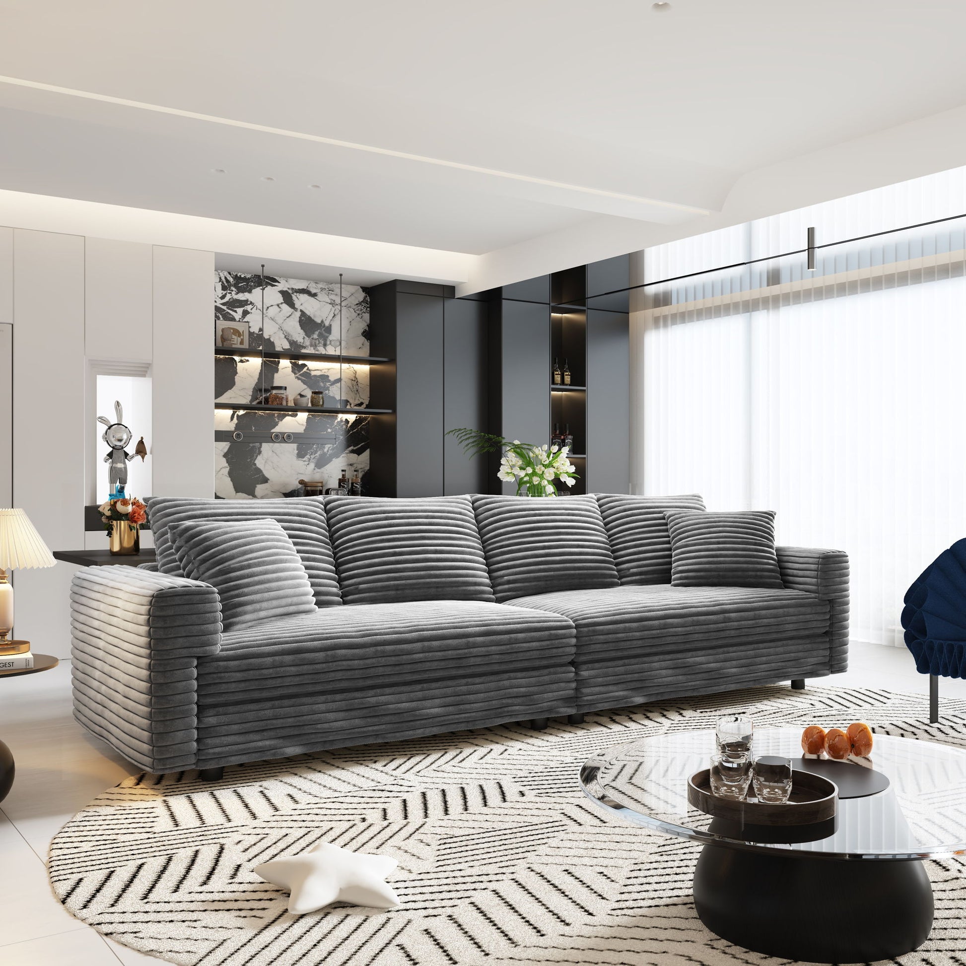 Modern Comfy Upholstered Sofa Cloud Couch & Deep Seat Couches