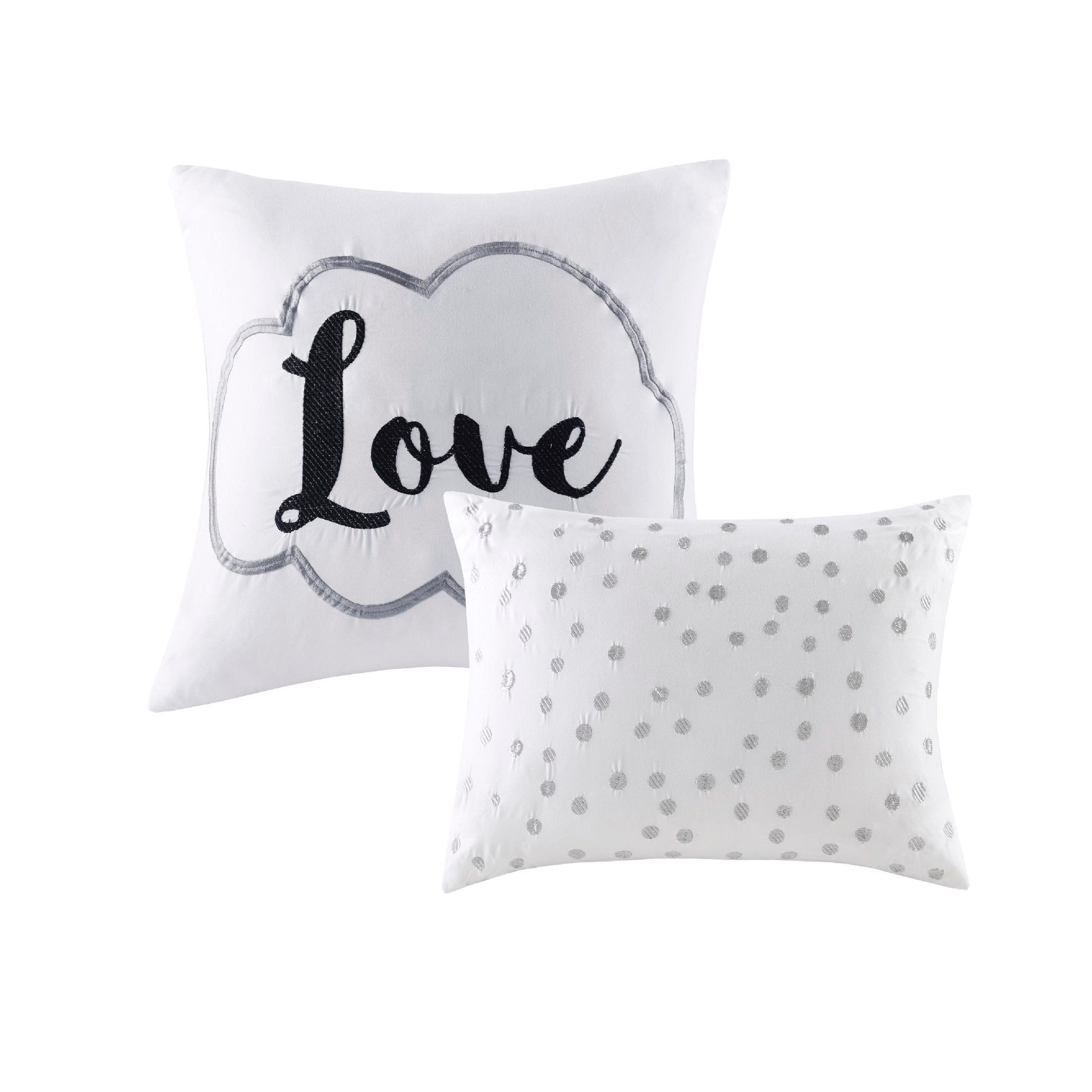 Raina - Brushed Microfiber Printed Comforter Set - Gray / Silver