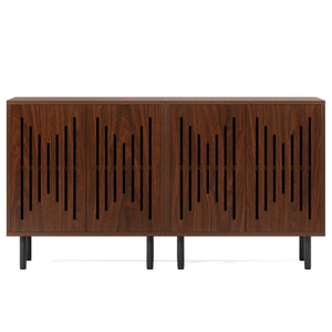 Buffet Sideboard Cabinets With Adjustable Shelves For Dining Room (Set of 2) - Dark Brown