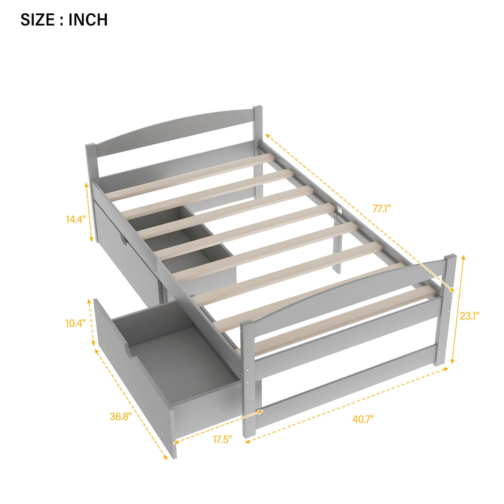 Platform Bed With 2 Drawers