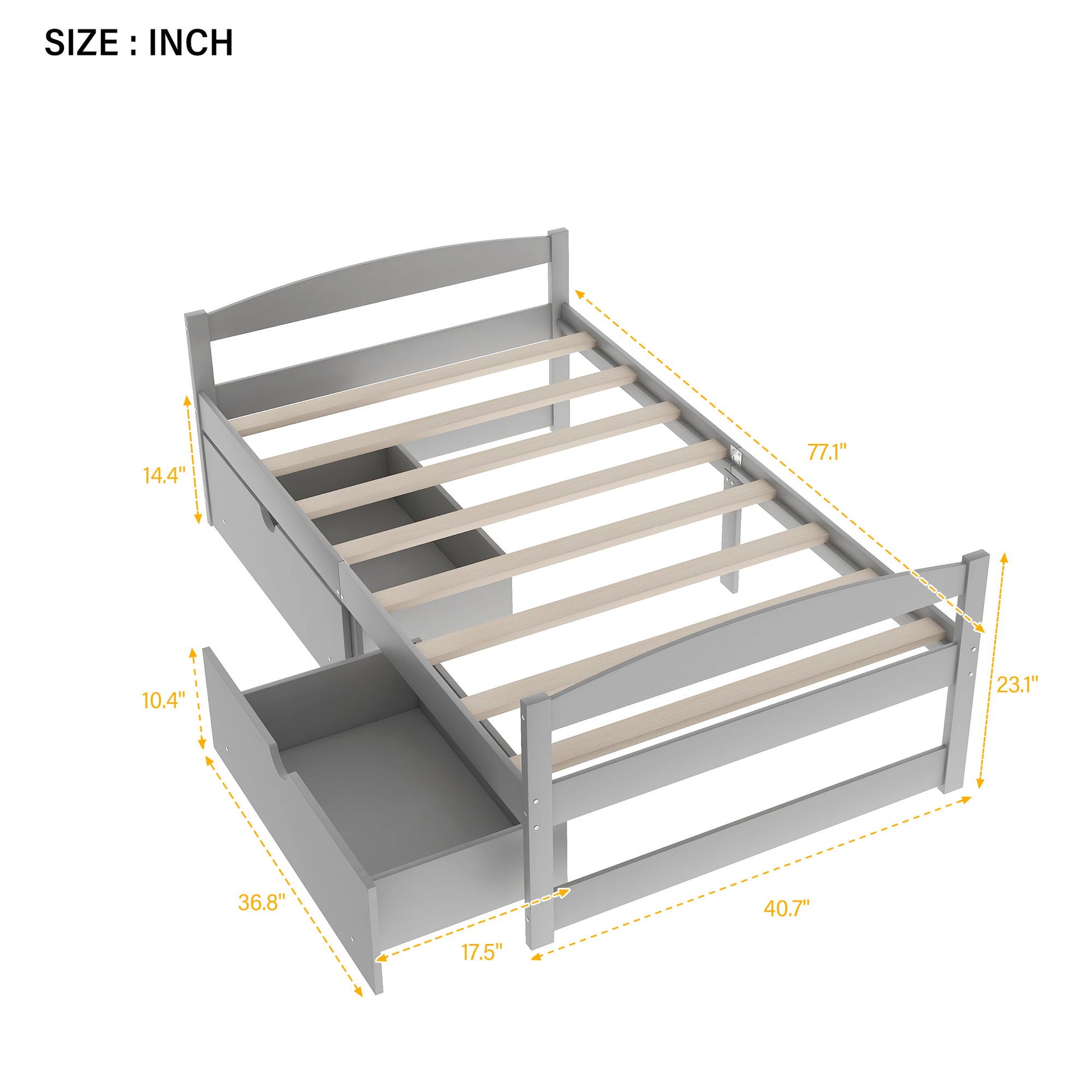 Platform Bed With 2 Drawers