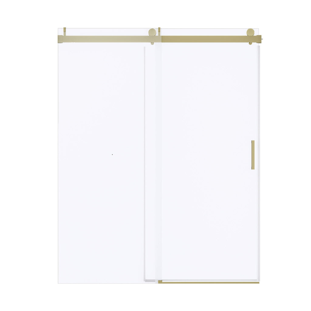 Frameless Soft-Closing Shower Door, 1/4" (6 Mm) Tempered Glass Single Sliding With Explosion Proof Coating