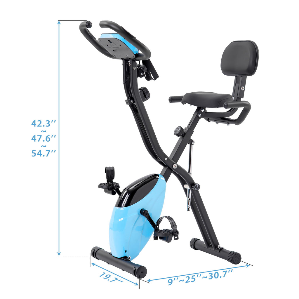 Exercise Bike Folding Stationary Bikes For Home With 16 Level Magnetic Resistance