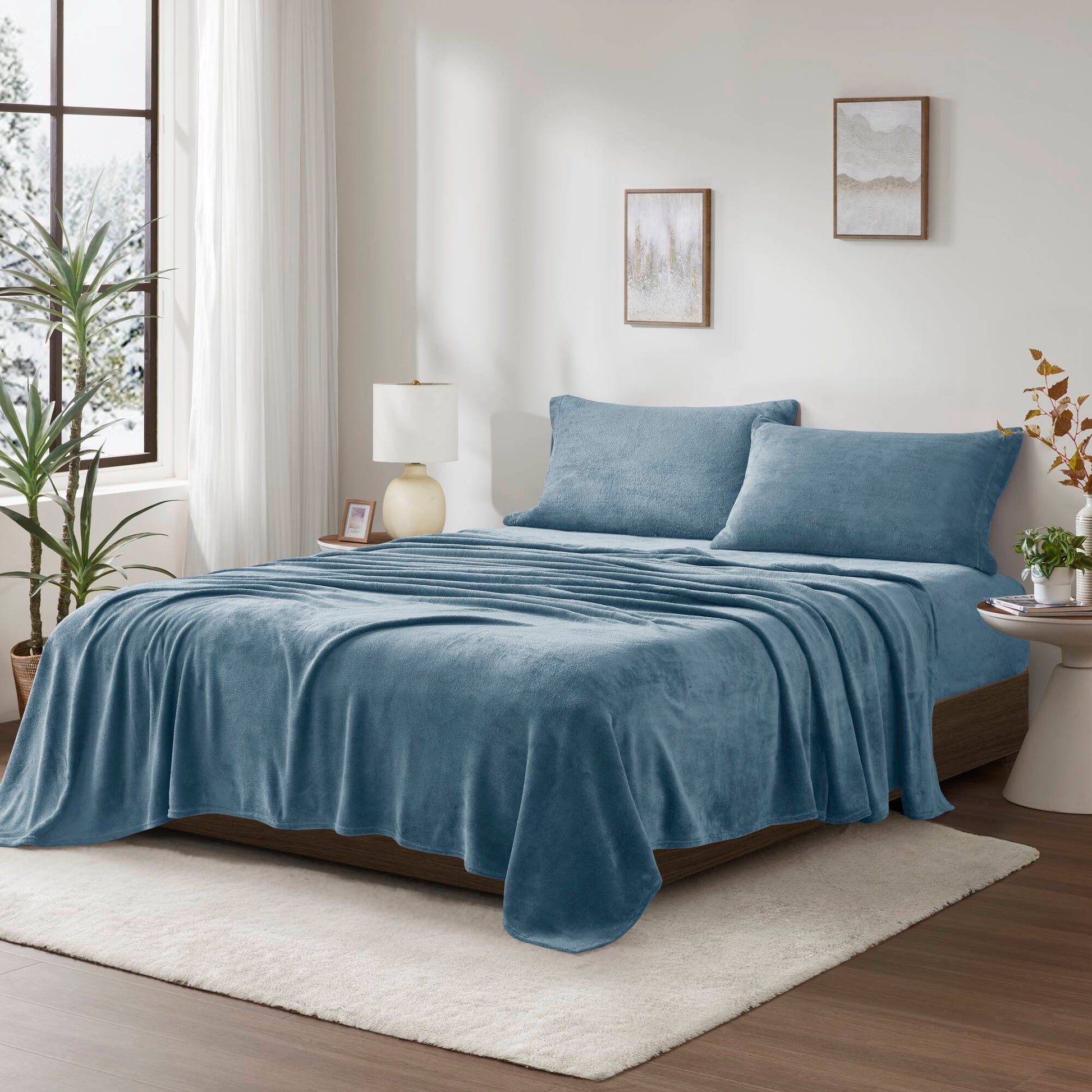 Soloft Plush - Twin Sheet Set - Blue